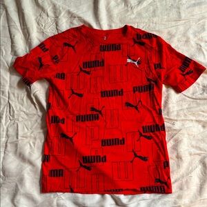 Puma Red and Black Logo T-Shirt